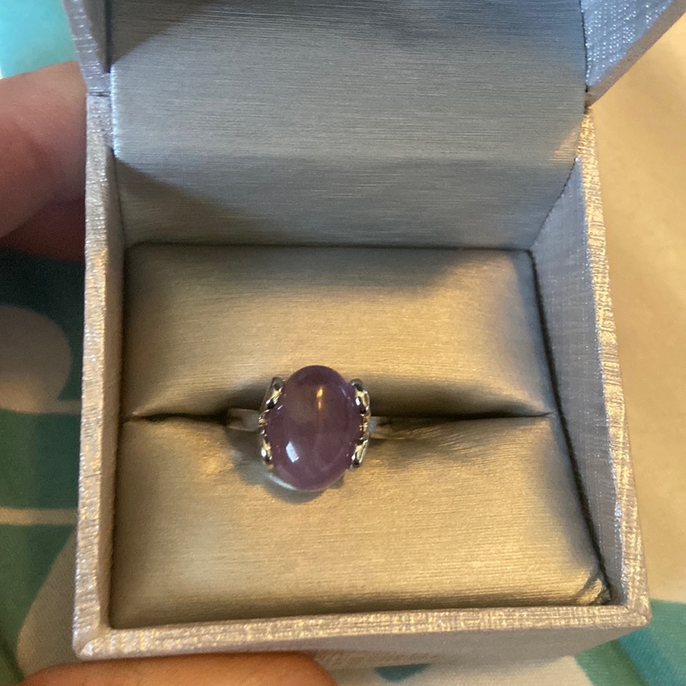 Amethyst crystal stone in sterling silver new